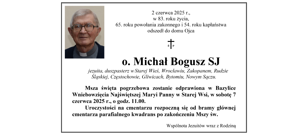 Pogrzeb o. Michała Bogusza SI